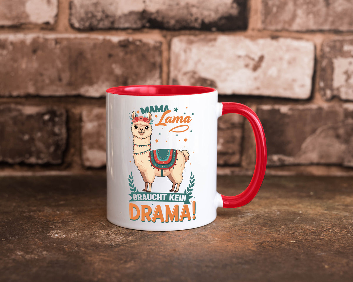 Mama Lama braucht kein Drama | Muttertag Humor Familie Geschenkidee Tasse