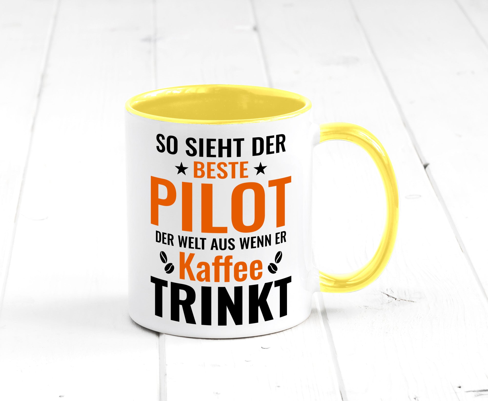 Kaffee trinkt: Pilot | Flugzeug Piloten lustiger Spruch Geschenk Humor