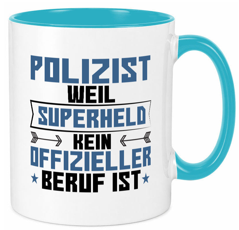 Superheld Polizist | Polizei lustiger Spruch Geschenk Humor Geschenkidee Tasse
