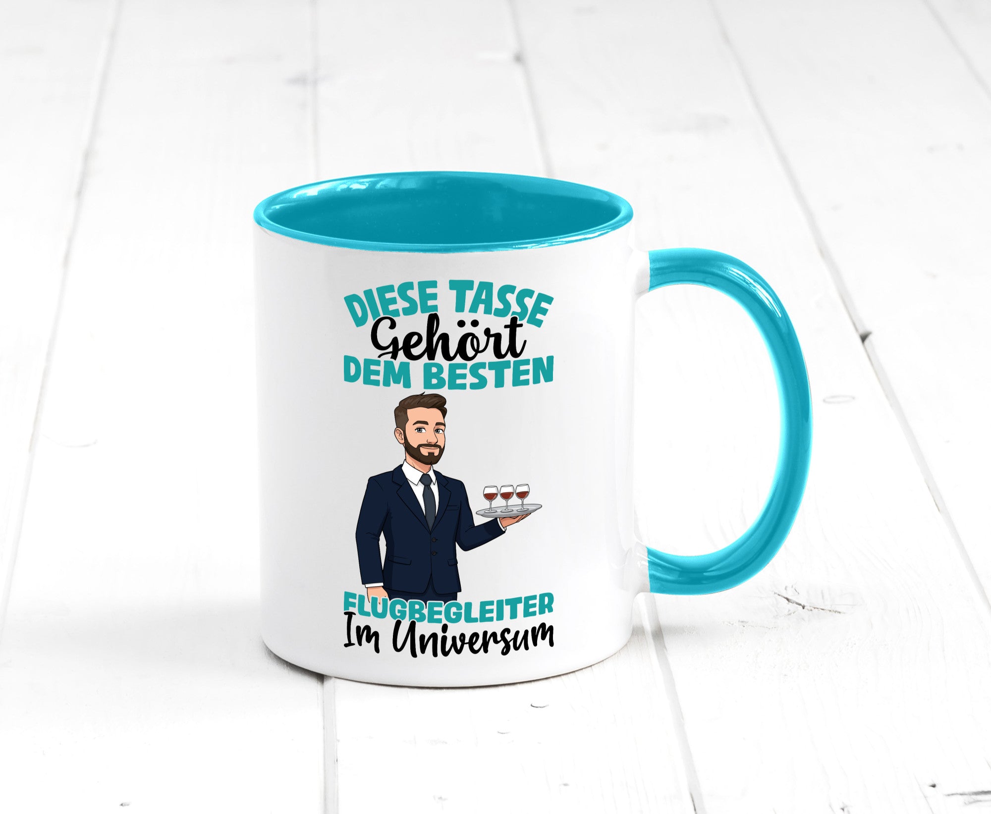 Im Universum: Flugbegleiter | Steward Flughafen Humor Geschenkidee Tasse