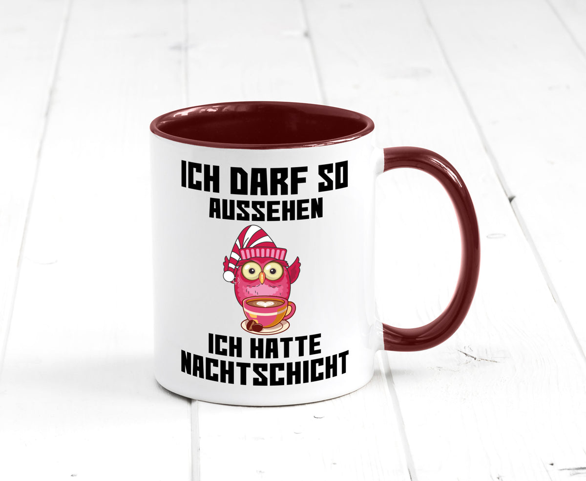 Nachtschicht Eule | Spruch Arbeit müde Nachtjob Geschenkidee Kollegen Büro Tasse
