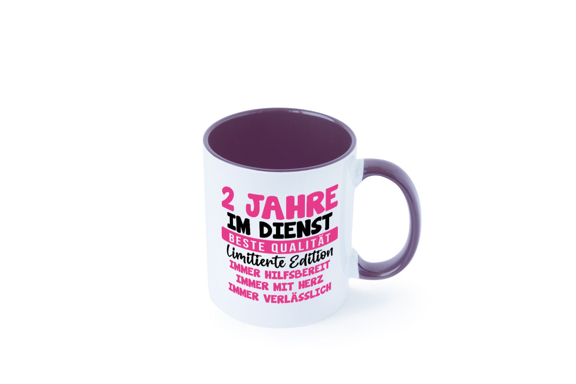 2 Jahre im Dienst | Jubiläum Arbeit v10 lustig Kollegen Büro Geschenk Tasse
