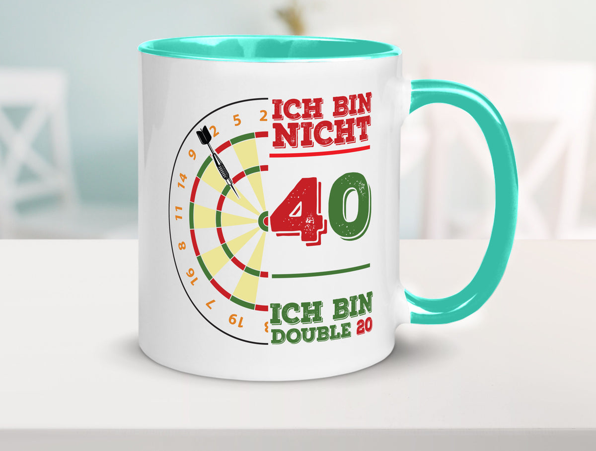 Ich bin nicht 40 double 80 | Dart spieler Geschenkidee Humor Tasse
