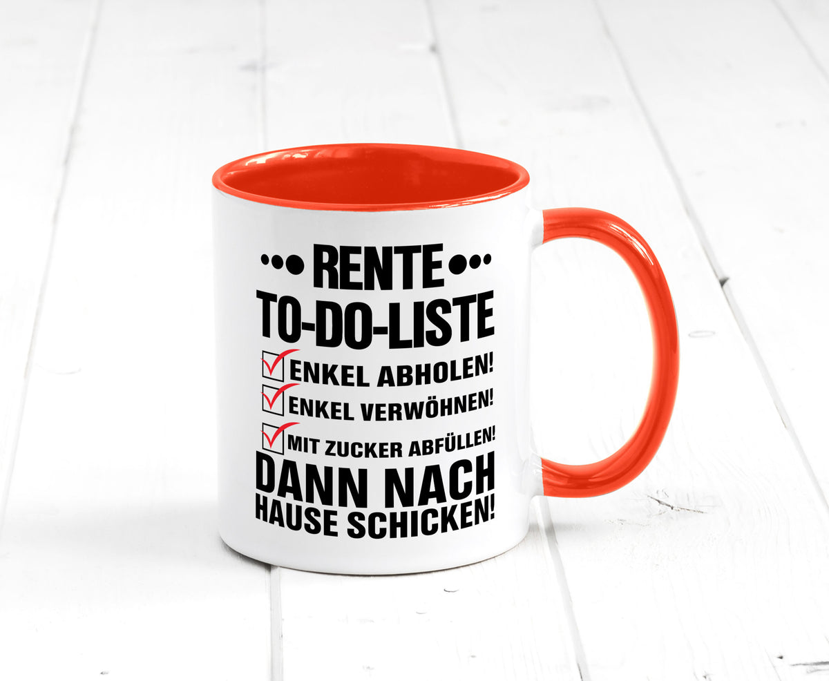 Rente To-Do-Liste | Rentner Tasse Enkel verwöhnen Geschenk Ruhestand Jubiläum