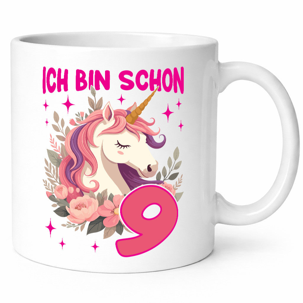 9. Geburtstag | 9 Jahre Einhorn Mädchen Geschenkidee Humor Tasse