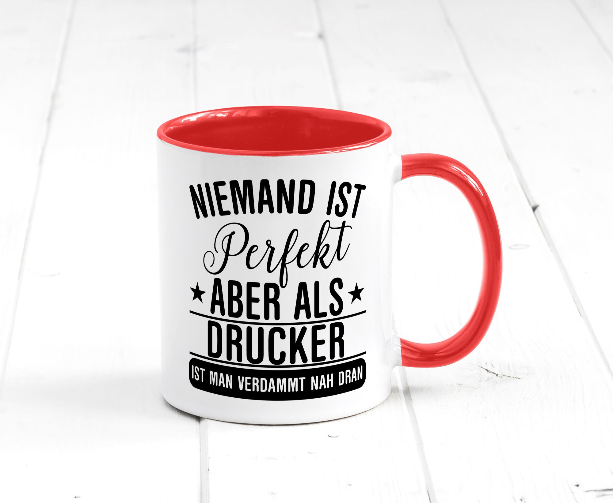 Verdammt nah dran: Drucker | Druckerei Print Medien lustig Humor Geschenkidee