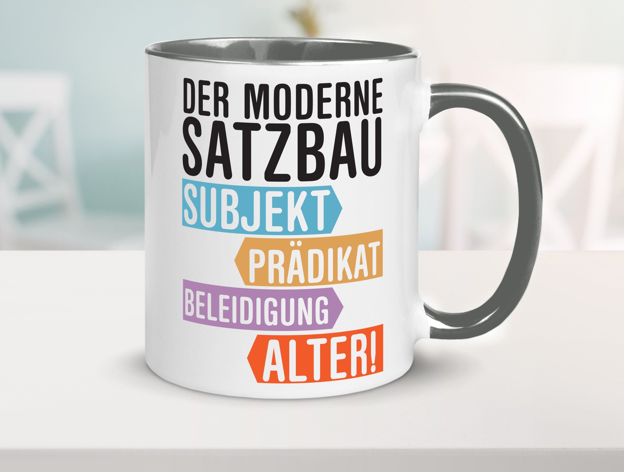 Moderner Satzbau | Lehrer Lehrerin Kollege lustig Arbeit Kollegen Büro Geschenk