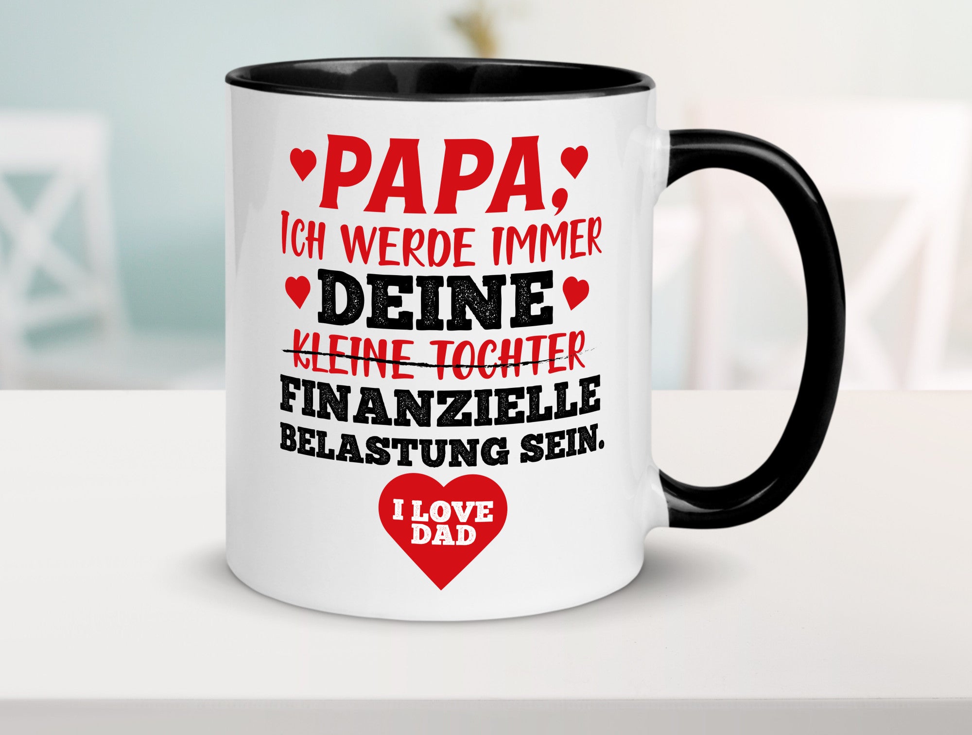 Finanzielle Belastung lustiger Spruch Geschenk Humor Geschenkidee Tasse