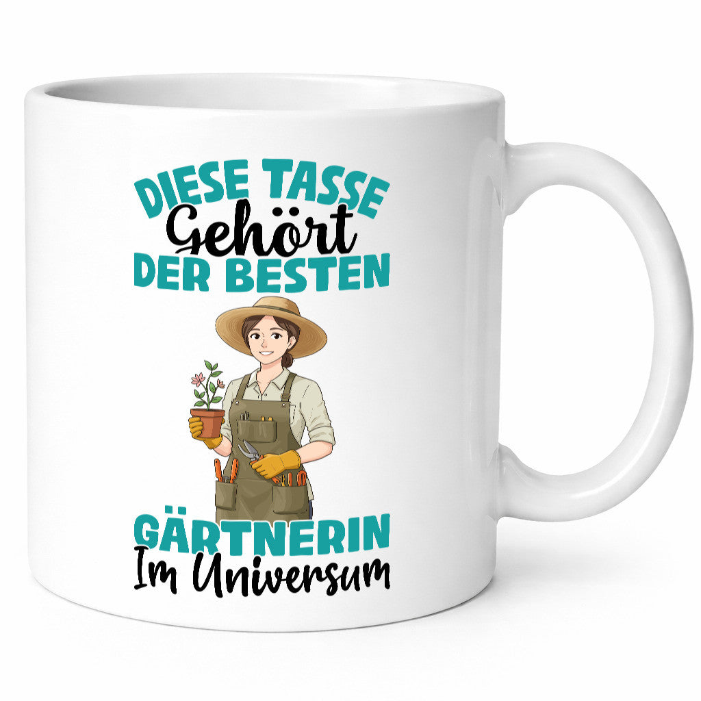 Im Universum: Gärtnerin | Gartenbau Humor Geschenkidee Tasse
