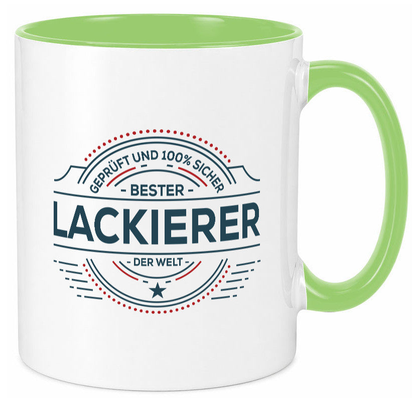 Geprüft und sicher: Lackierer | Definition lackieren Geschenk Humor Tasse