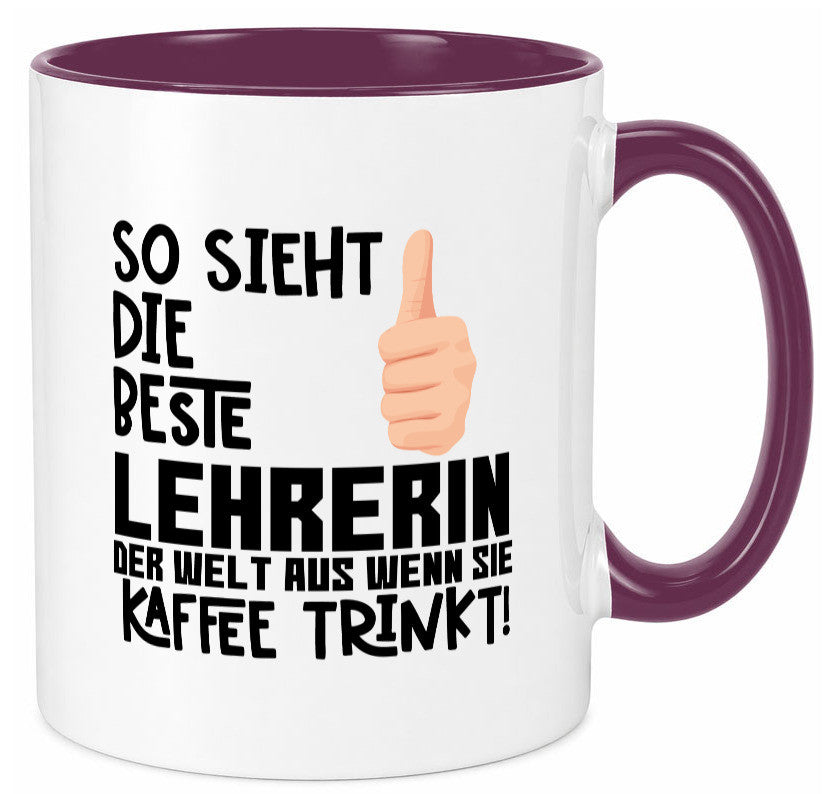 Beste Lehrerin | Lehrer Tasse Schule Dankeschön lustiger Spruch Geschenk Humor