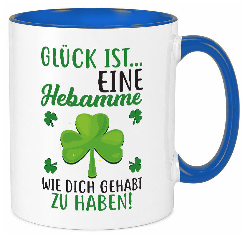 Hebamme Dankeschön | Dankes Tasse Kleeblätter Glück Humor Geschenkidee