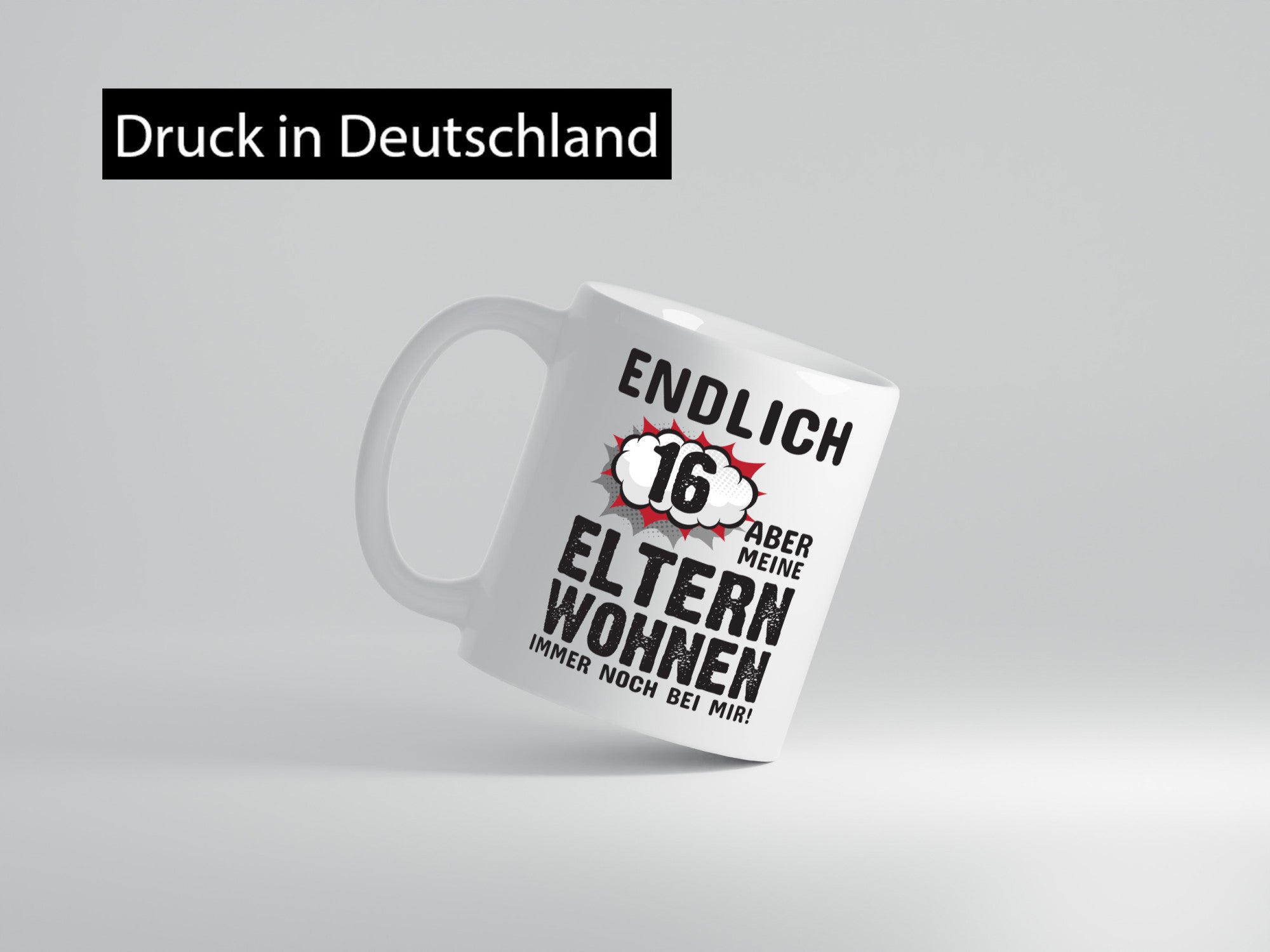 Endlich 16 | Geburtstag Tasse lustiges Statement lustiger Spruch Geschenk