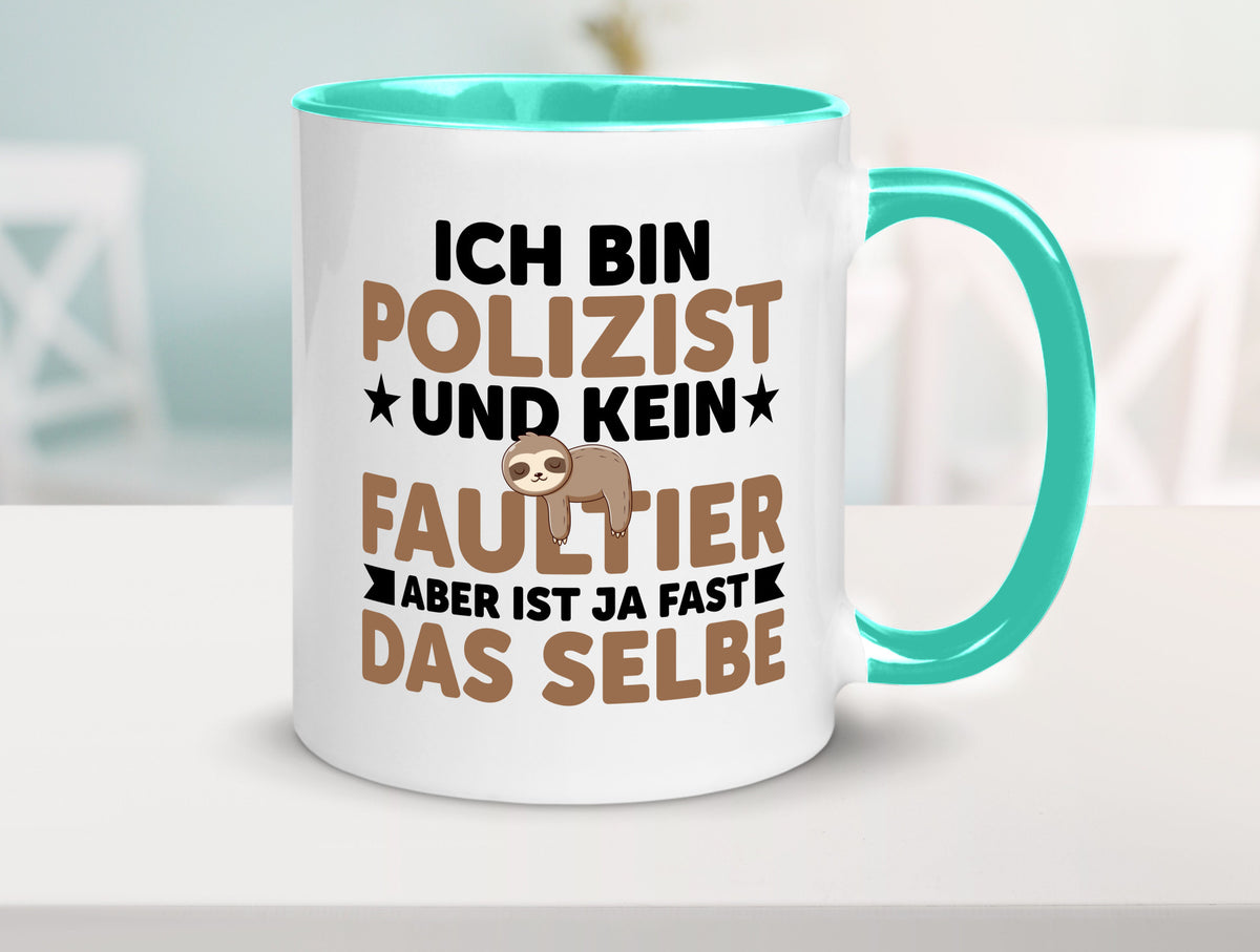 Ich bin kein Faultier: Polizist | Polizei v2 lustig Tierliebhaber Humor Tasse