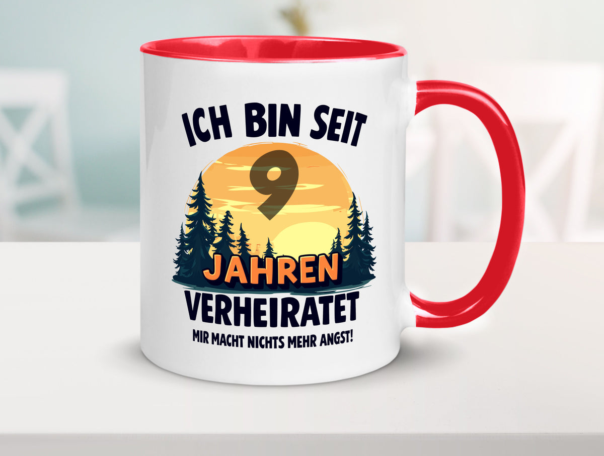 Ich bin Verheiratet | 9. Hochzeitstag Ehepaar v2 Geschenkidee Humor Tasse