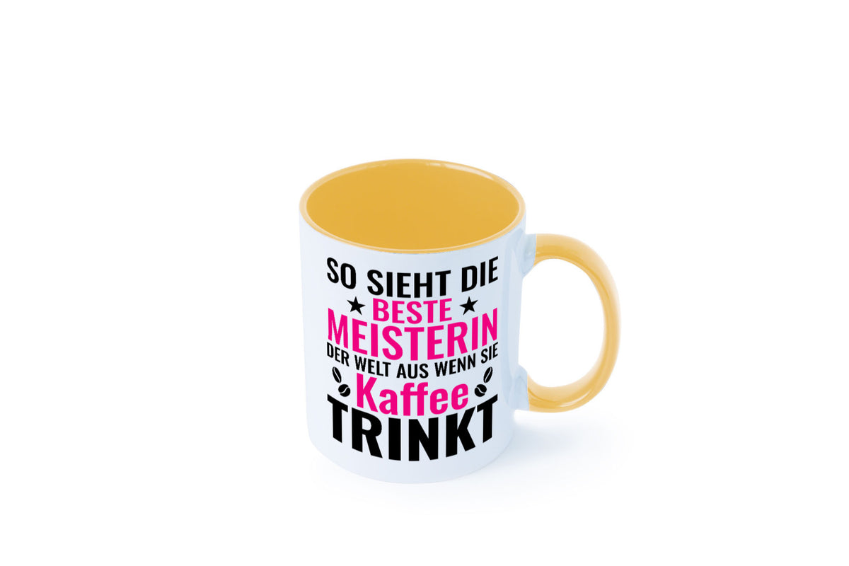 Kaffee trinkt: Meisterin | Meisterbrief Humor Geschenkidee Tasse