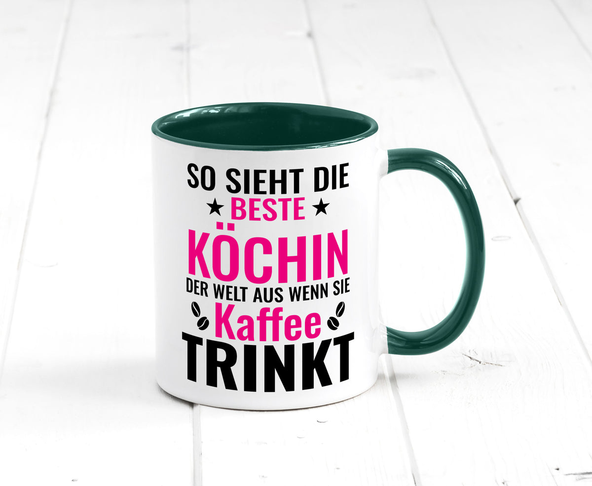 Kaffee trinkt: Köchin | Chefköchin Chefkoch Humor Arbeit Kollegen Büro Tasse
