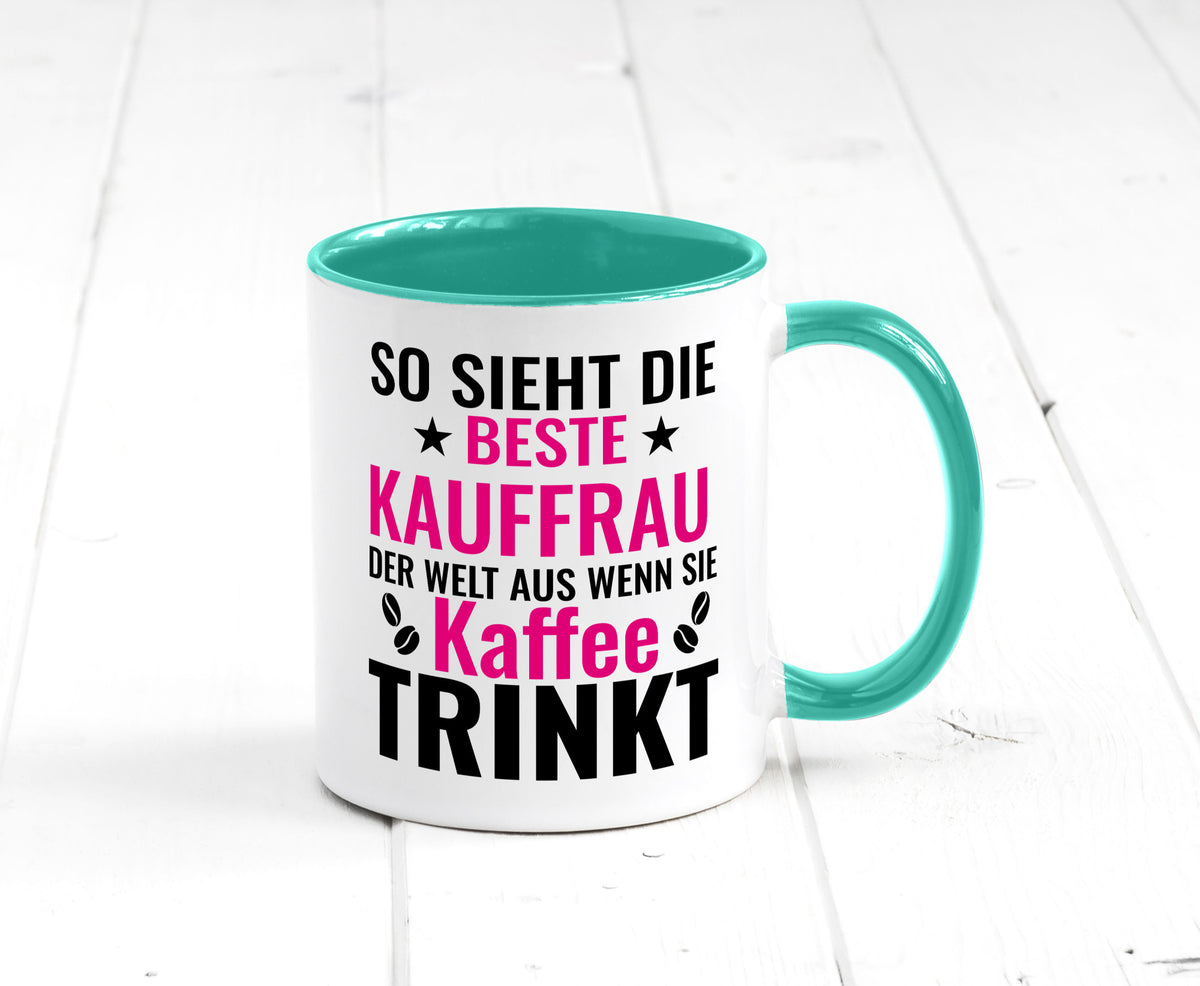 Kaffee trinkt: Kauffrau | Kauffrauen lustiger Spruch Geschenk Humor Tasse