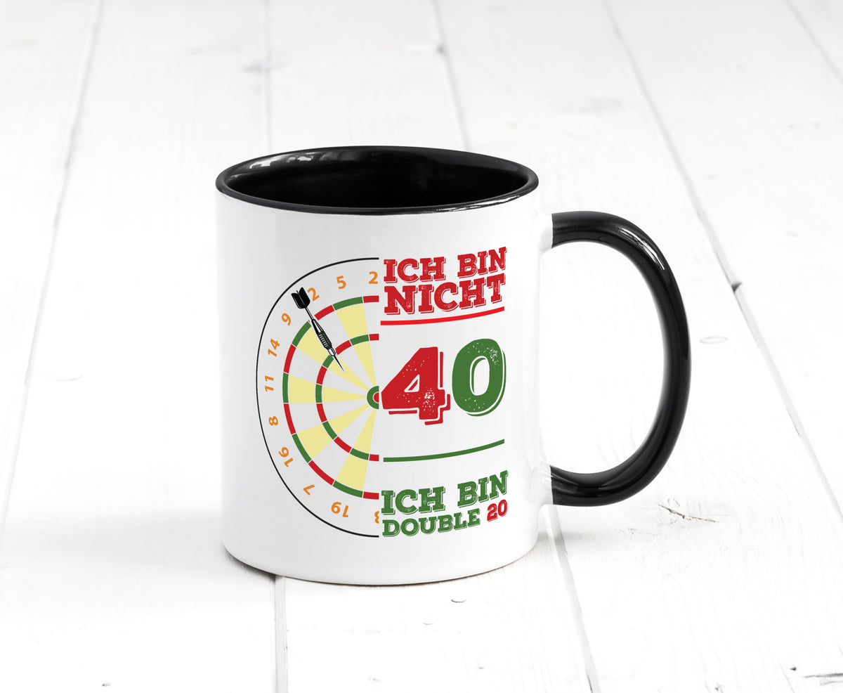 Ich bin nicht 40 double 80 | Dart spieler Geschenkidee Humor Tasse