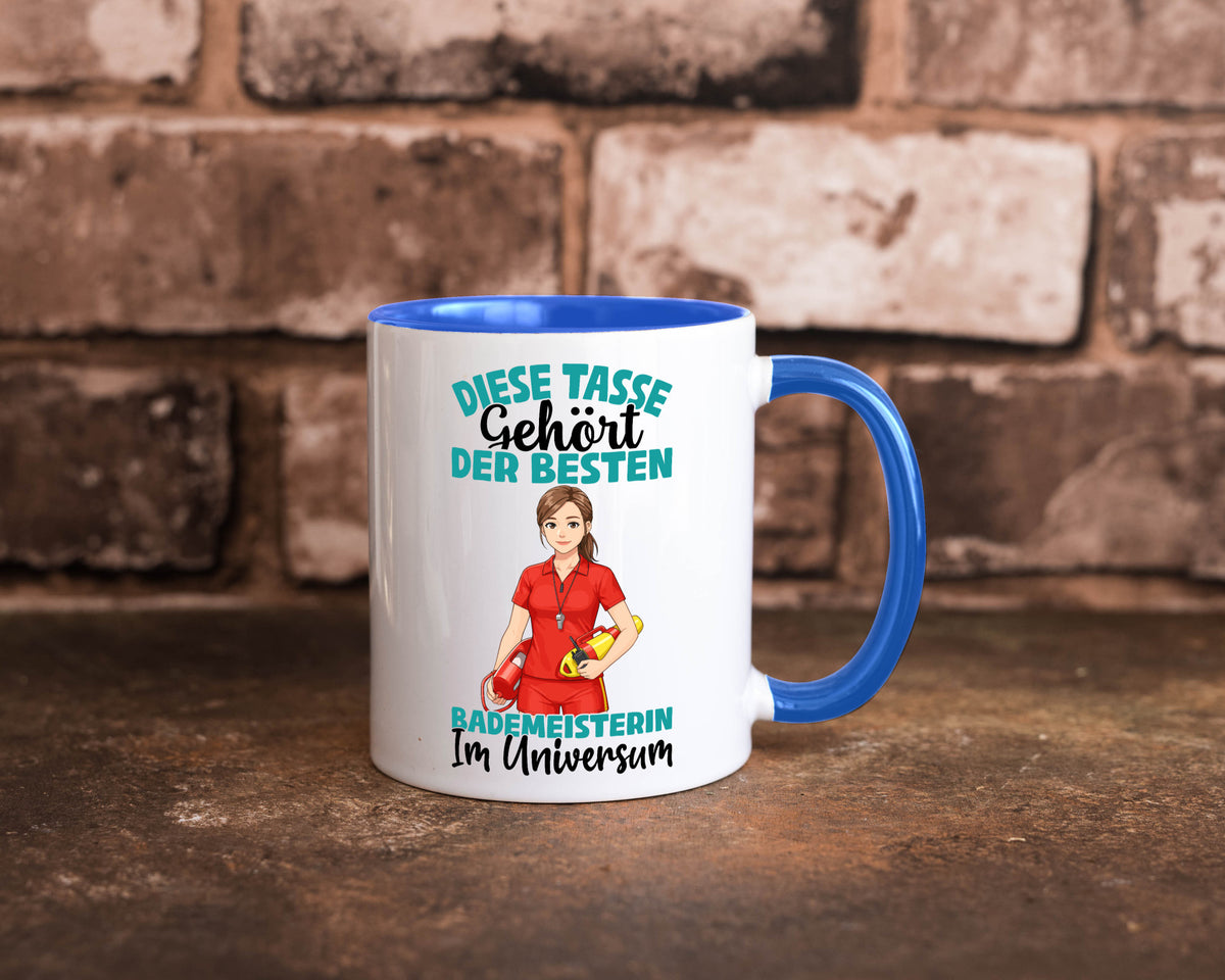 Im Universum: Bademeisterin | Schwimmmeisterin Geschenk Humor Geschenkidee Tasse