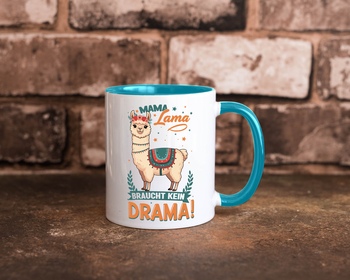 Mama Lama braucht kein Drama | Muttertag Humor Familie Geschenkidee Tasse