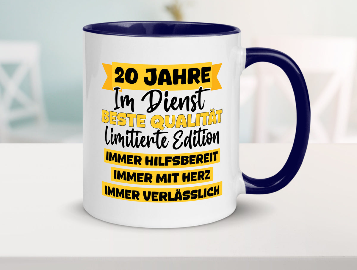 20 Jahre im Dienst | Jubiläum Arbeit v8 Geschenkidee Kollegen Büro Humor Tasse