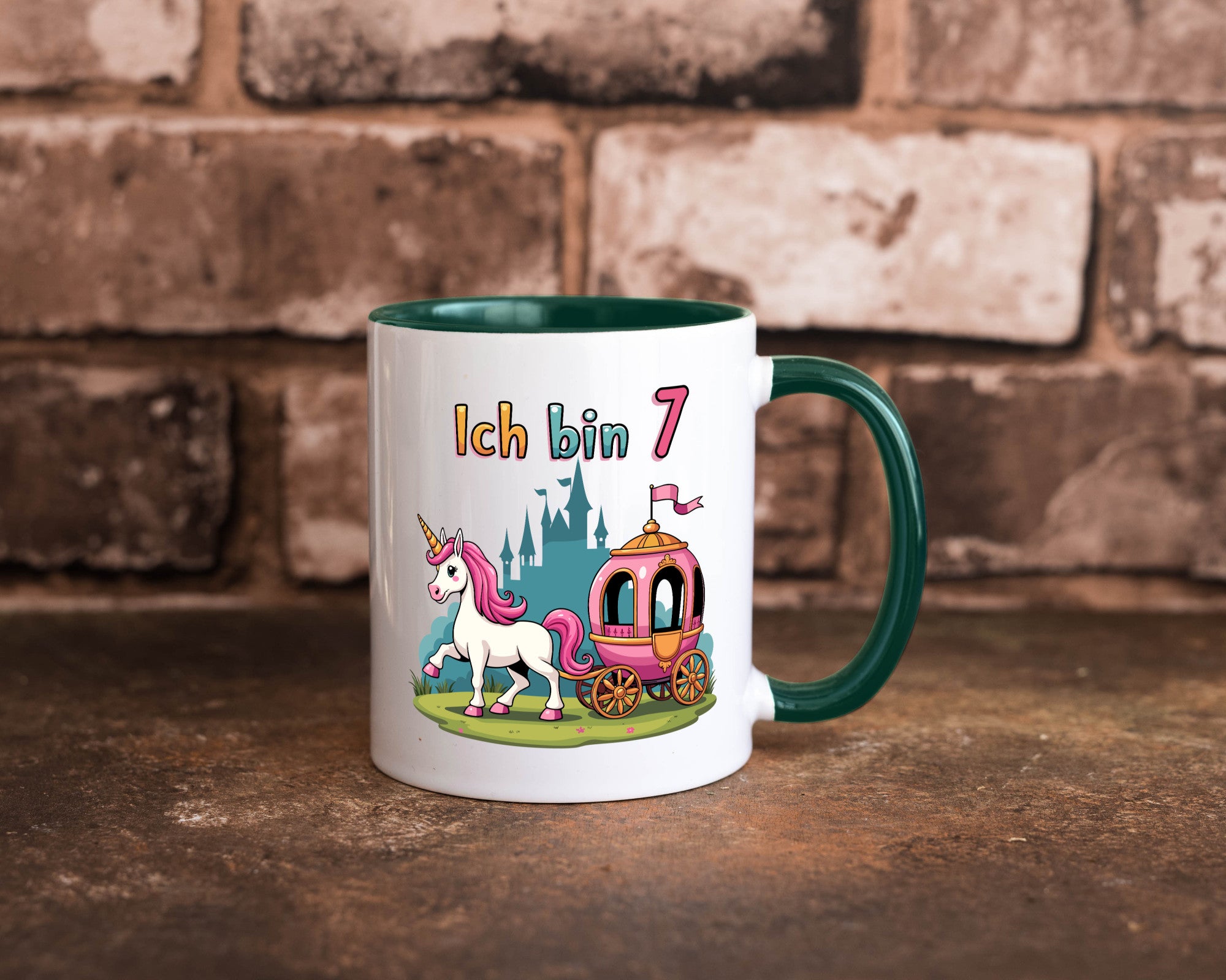 7. Geburtstag | Prinzessin in Kutsche Einhorn lustiger Spruch Geschenk