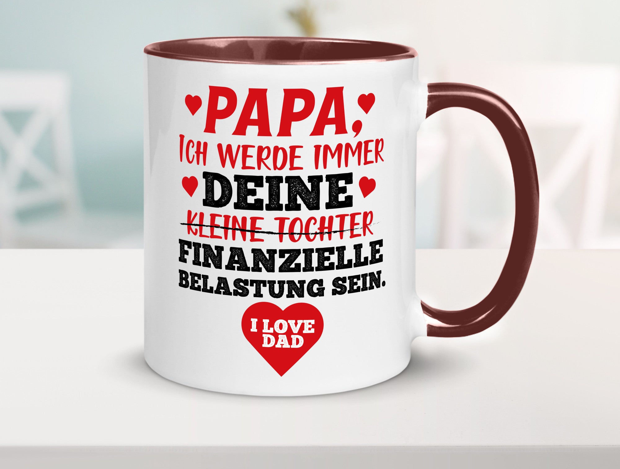 Finanzielle Belastung lustiger Spruch Geschenk Humor Geschenkidee Tasse
