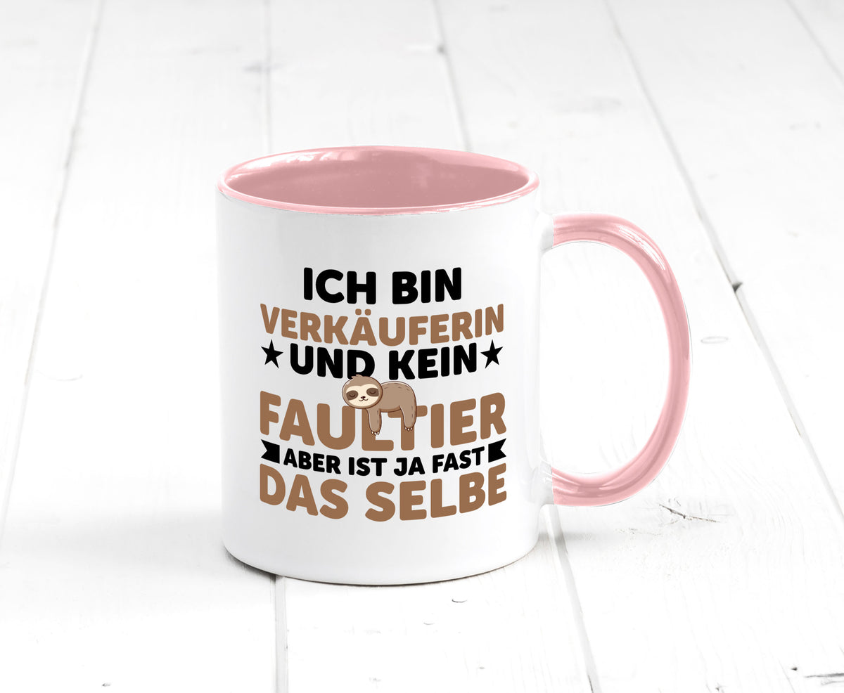 Ich bin kein Faultier: Verkäuferin| Kollegin | Verkaufsjob v2 lustig Arbeit Tasse