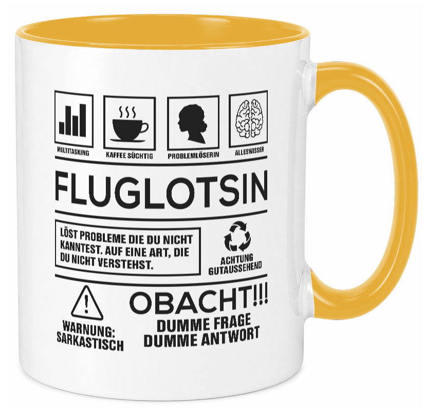 Achtung Probleme Fluglotsin | Flughafen Flugverkehr Geschenk Humor Geschenkidee Tasse