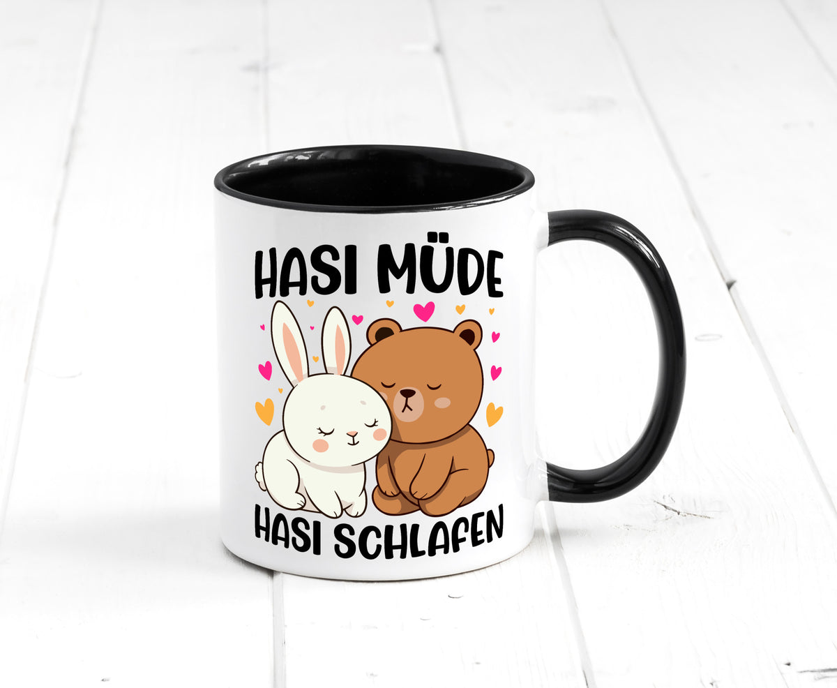 Hasi Müde | schlafen Kaninchen Häschen v2 lustiger Spruch Geschenk Humor Tasse