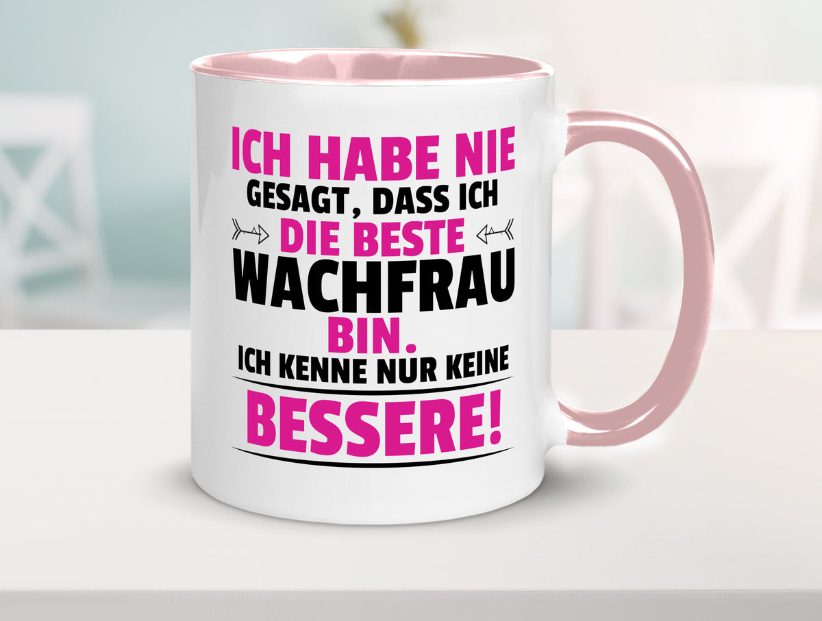 Die Beste Wachfrau | Wachpersonal Nachtwächter lustig Humor Geschenkidee Tasse