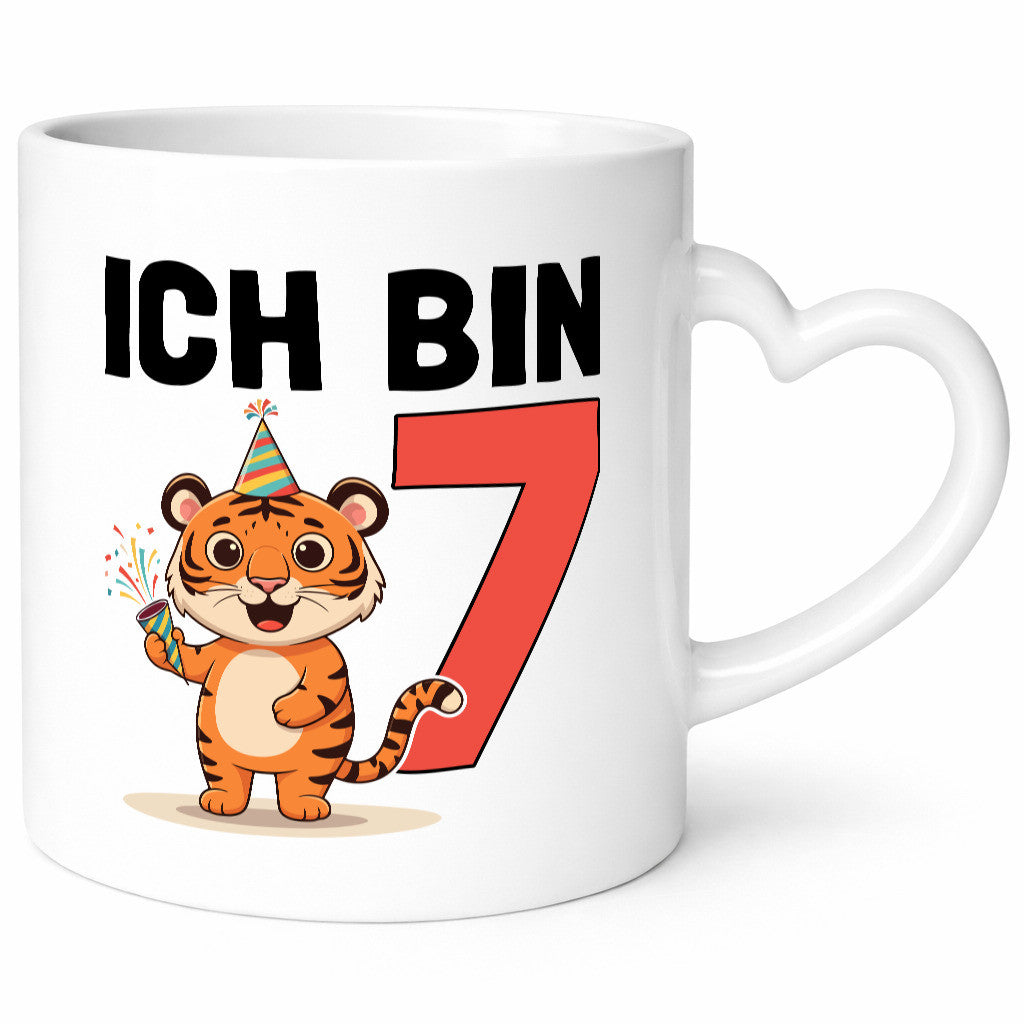 7. Geburtstag | 7 Jahre Tiger Geschenk Geschenkidee lustiger Spruch Tasse