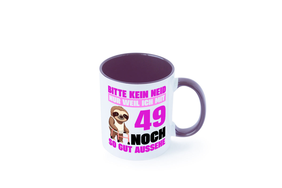49. Geburtstag | Bitte kein neid Faultier 49 Jahre Humor Geschenkidee Tasse