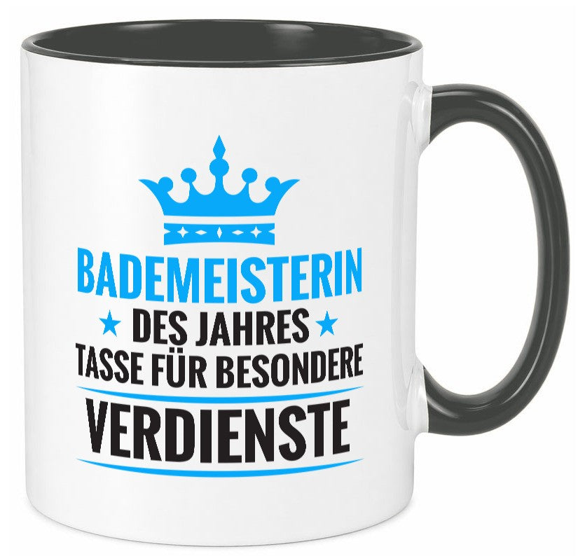 Besonderer Verdienst: Bademeisterin | Schwimmmeisterin lustiger Spruch Geschenk Tasse