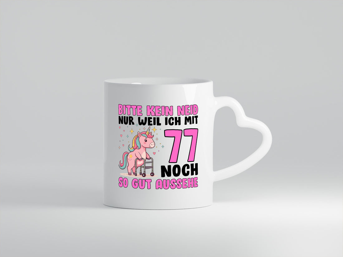 77. Geburtstag | 77 Jahre Mit noch so gut aussehen lustig Geschenkidee Geschenk Tasse