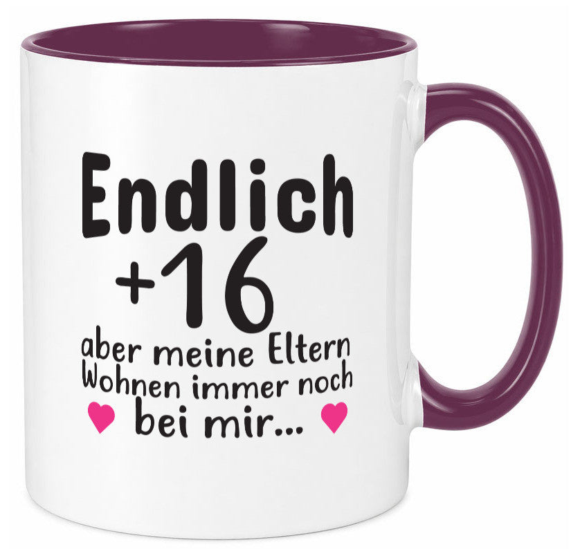 Endlich 16 | Geburtstag Tasse Spruch Mädchen Geschenkidee Humor