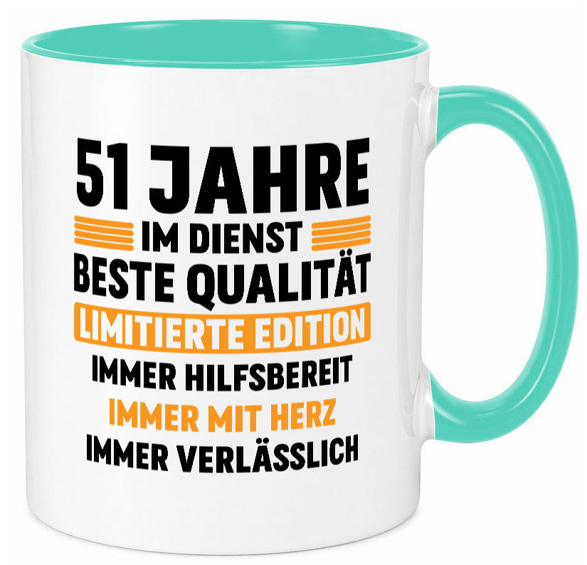 51 Jahre im Dienst | Jubiläum Arbeit lustiger Spruch Geschenk Kollegen Büro