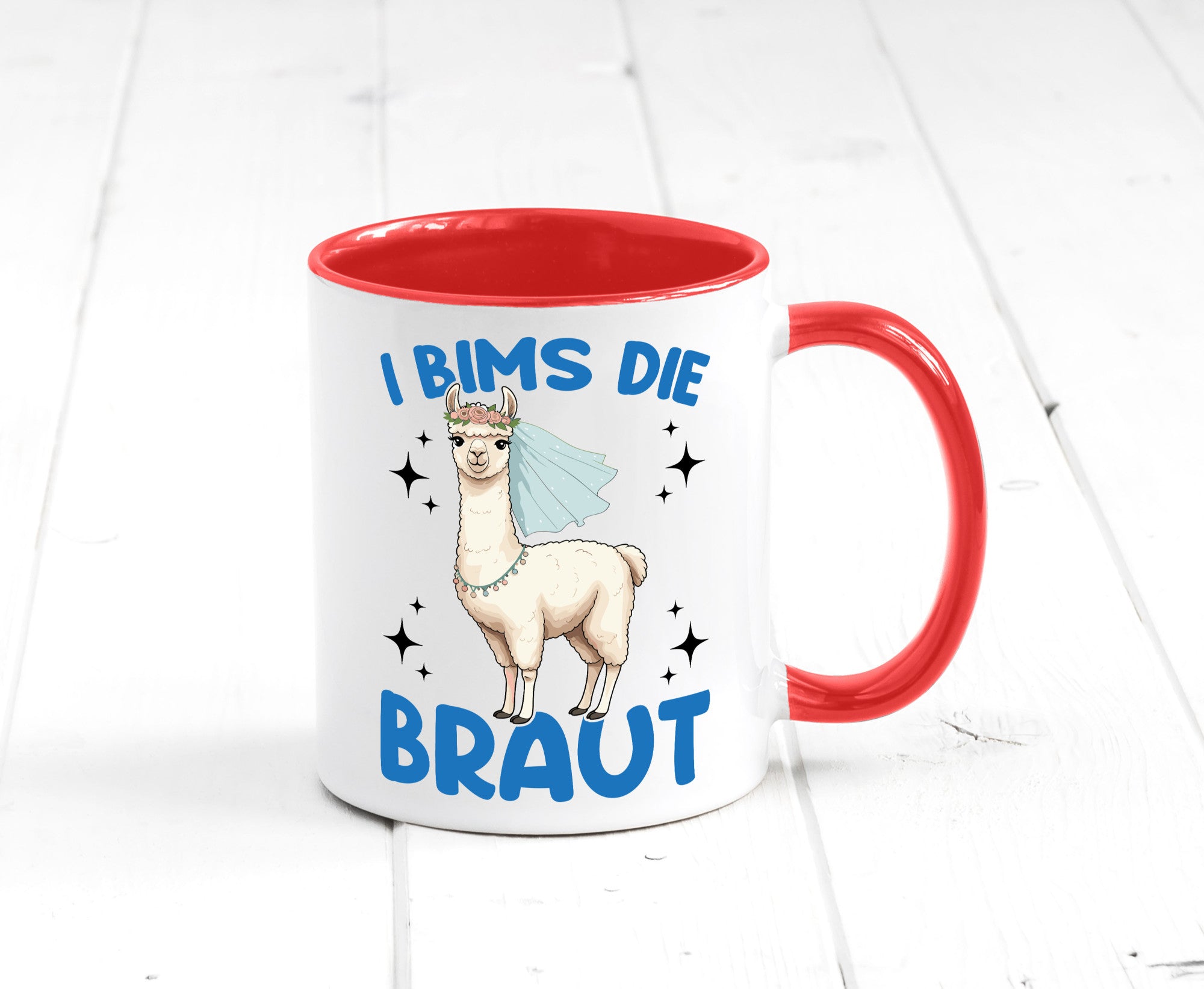 I Bims die Braut | Lama JGA Hochzeit lustig Humor Geschenkidee Geschenk Tasse
