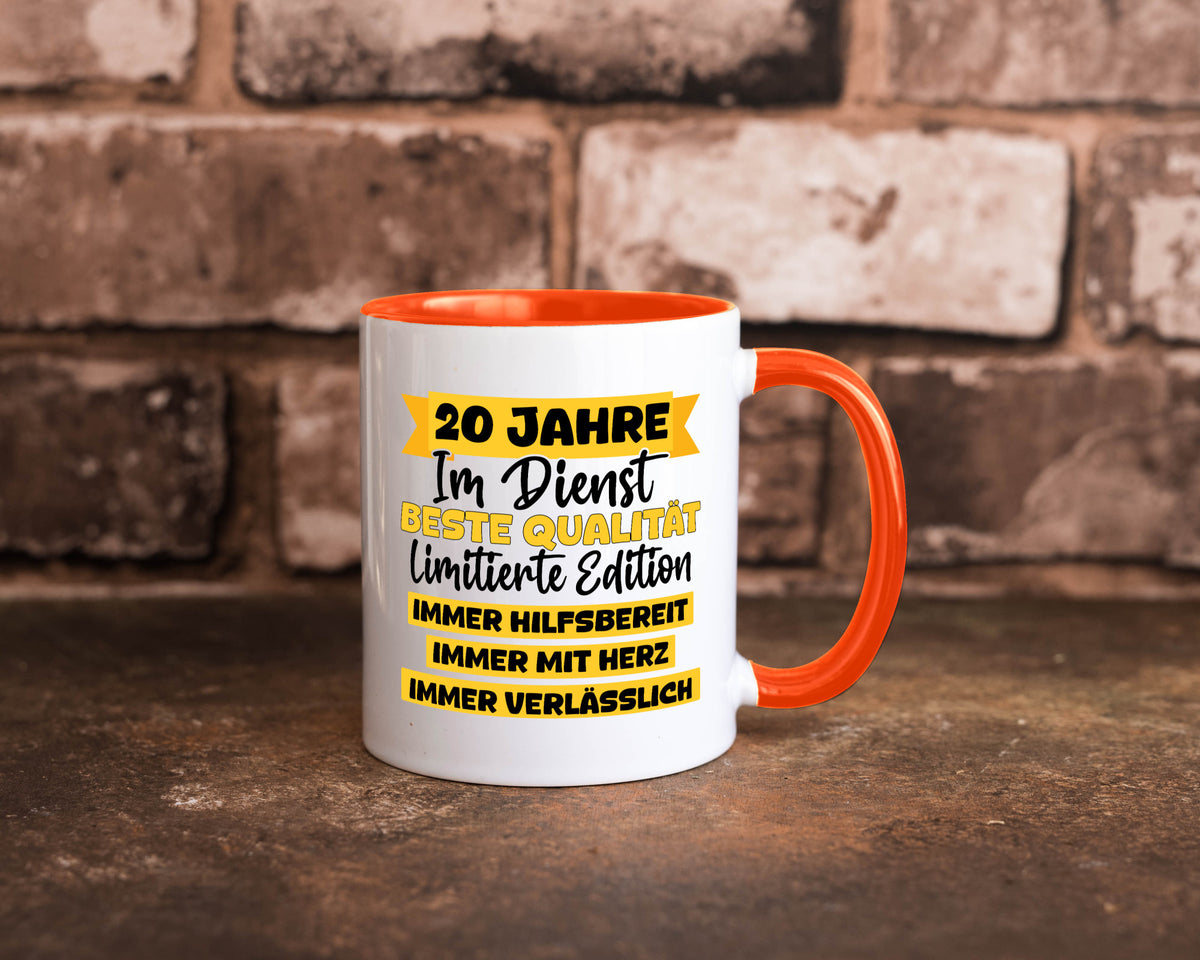 20 Jahre im Dienst | Jubiläum Arbeit v8 Geschenkidee Kollegen Büro Humor Tasse