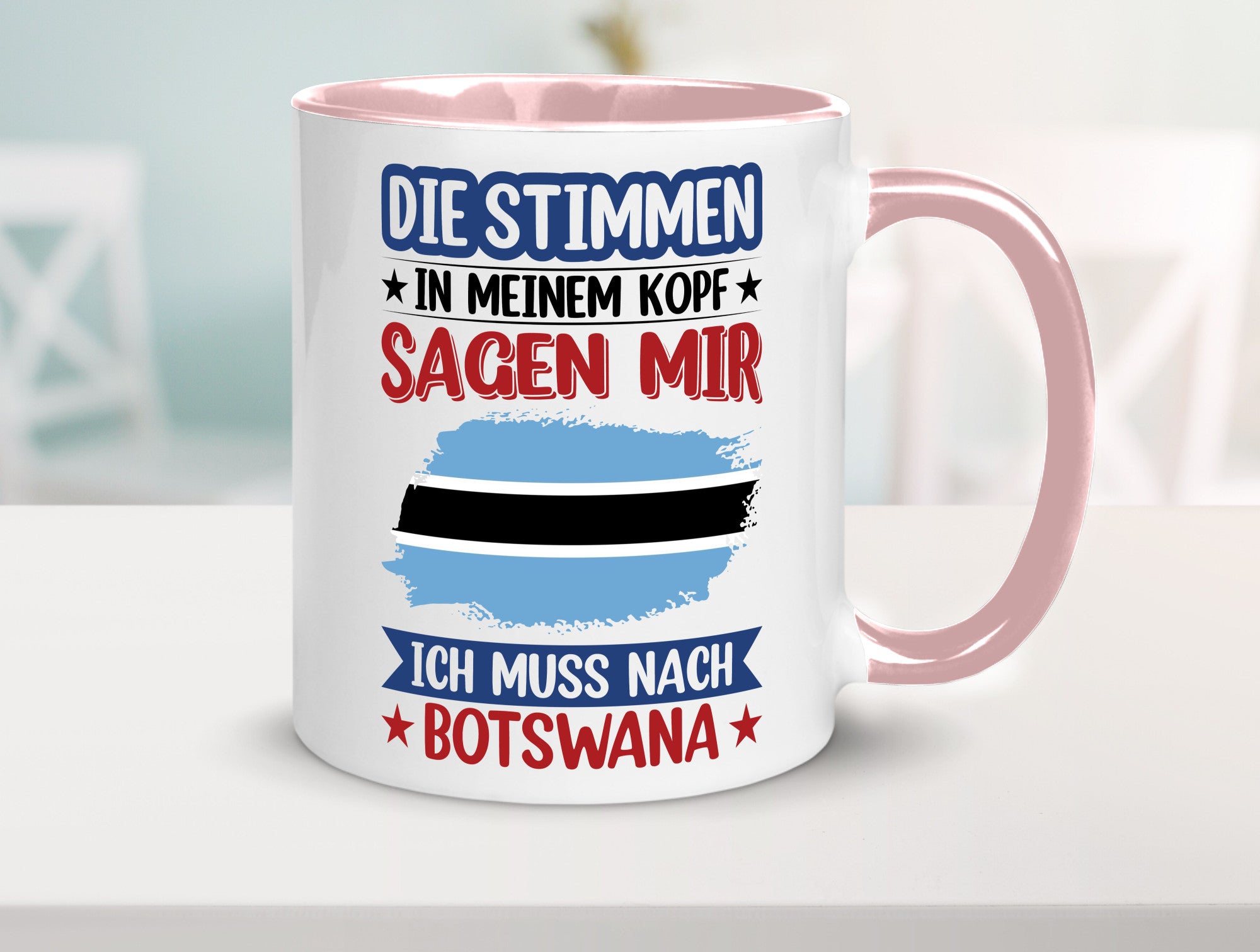 Botswana | Urlaub Stimmen in meinem Kopf Traumland Geschenkidee Humor Tasse