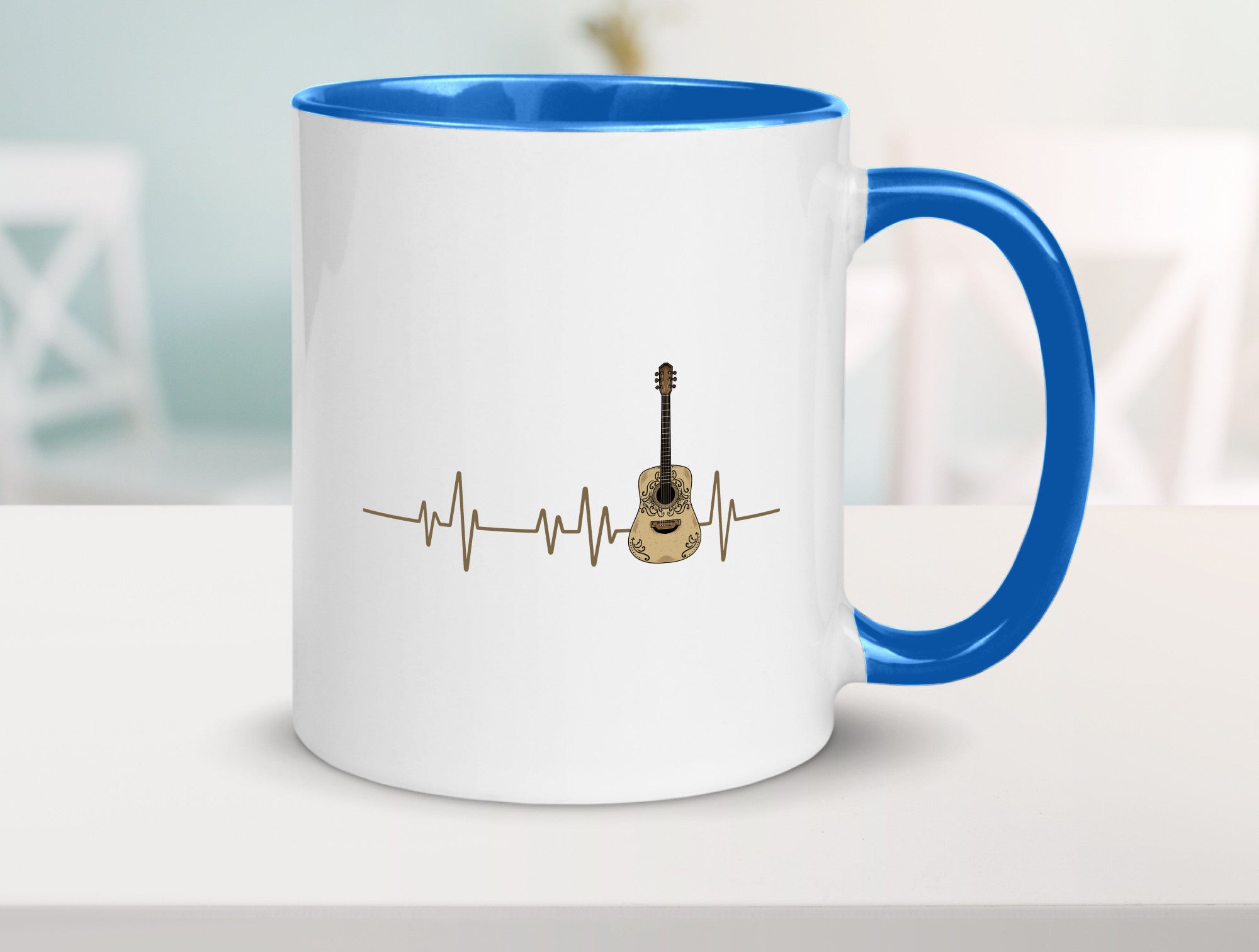 Gitarre Herzschlag | Motiv Musiker Rock Musik lustig Humor Geschenkidee