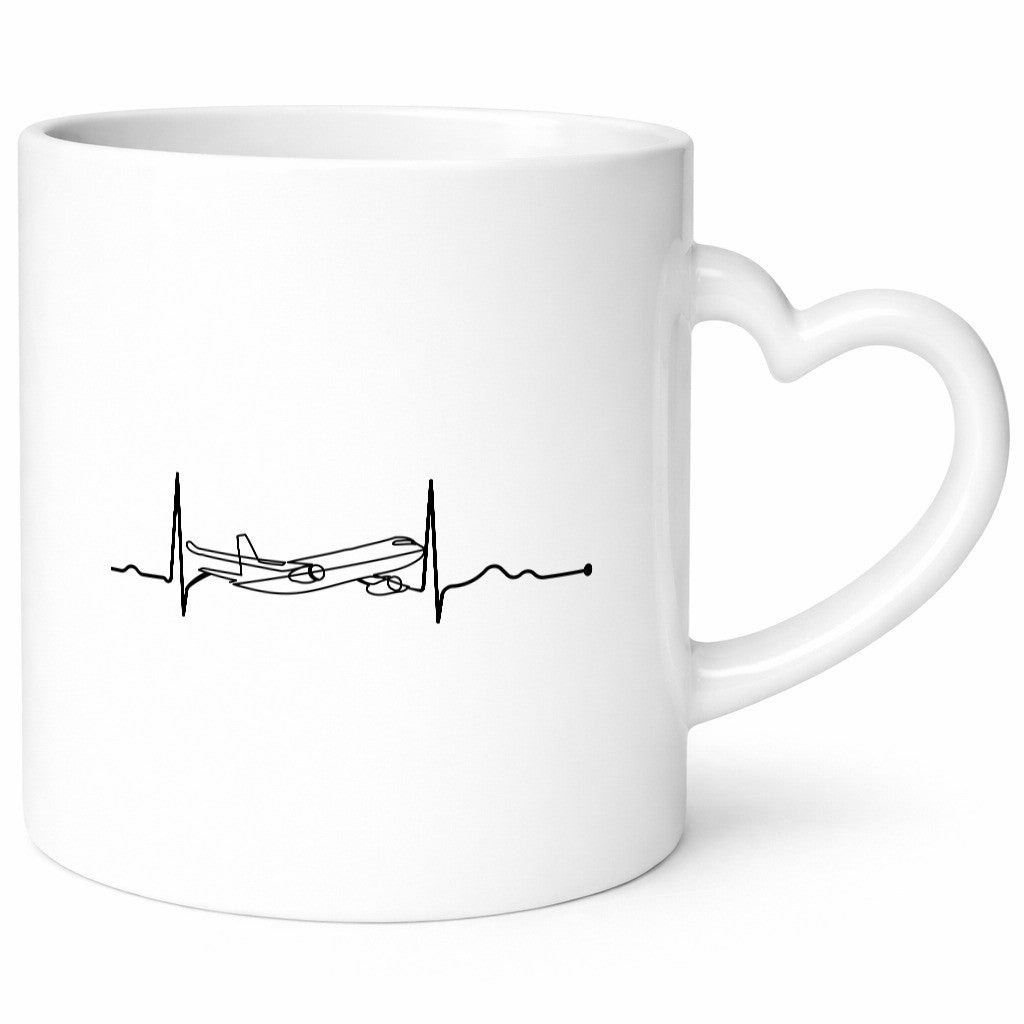 Flugzeug Herzschlag | fliegen Pilot Flieger Humor Geschenkidee Tasse
