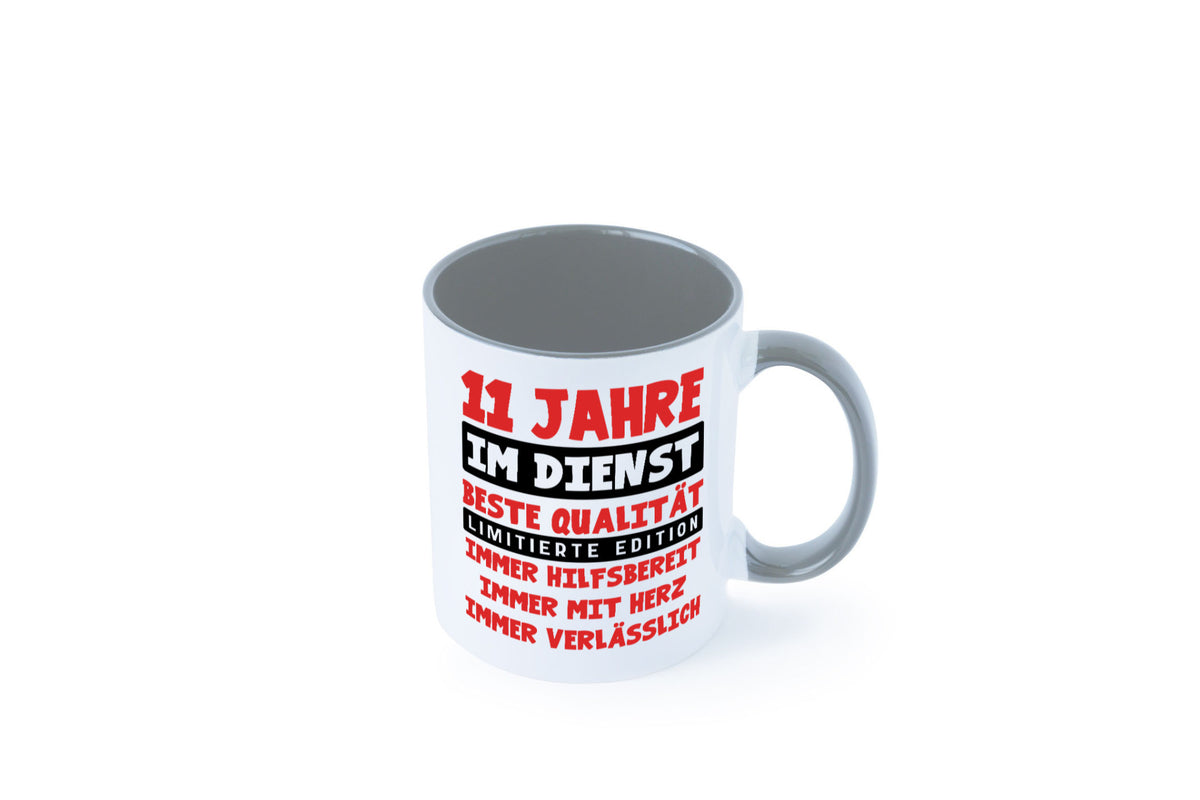 11 Jahre im Dienst | Jubiläum Arbeit v9 Geschenkidee Kollegen Büro Humor Tasse