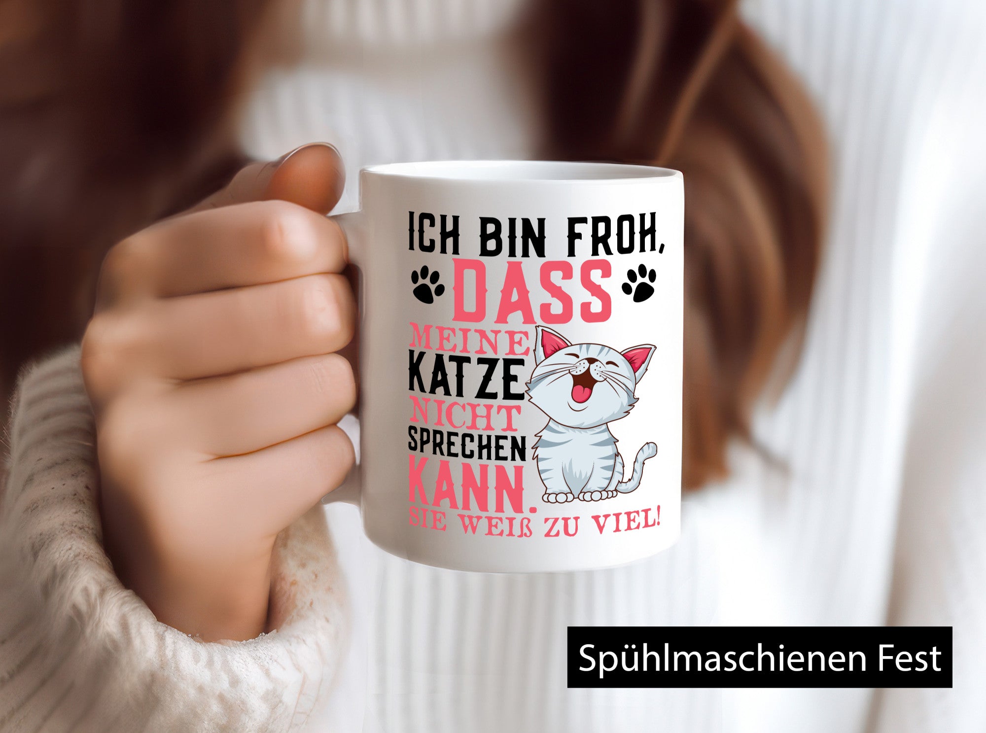 Lustiger Katzenspruch | Tierliebhaber Katzenfan Comic Spruch Geschenk Humor