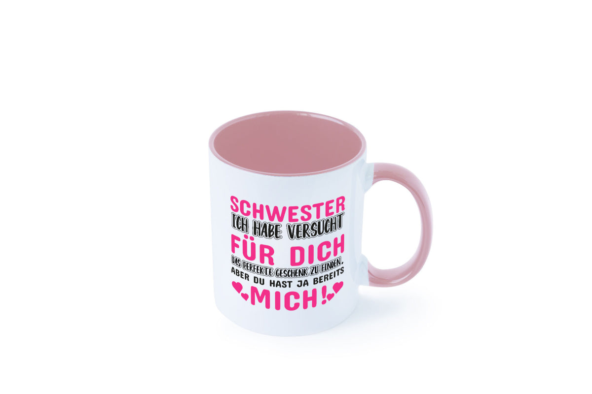 Schwester Tasse | lustiger Spruch Geschwisterliebe v2 Humor Geschenkidee