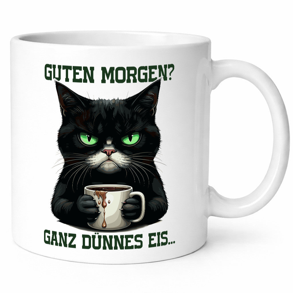 Guten Morgen ganz dünnes Eis | Böse Katze lustig Tierliebhaber Humor Geschenk