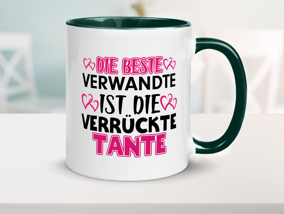 Verrückte Tante | Spruch Patentante Verwandtschaft lustiger Geschenk Humor Tasse