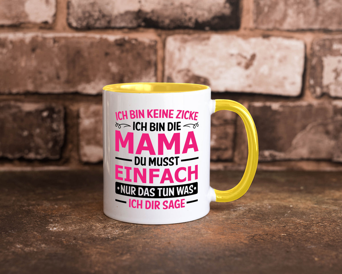 Keine Zicke, Mama | Schleifchen lustiger Spruch Geschenk Familie Geschenkidee Tasse