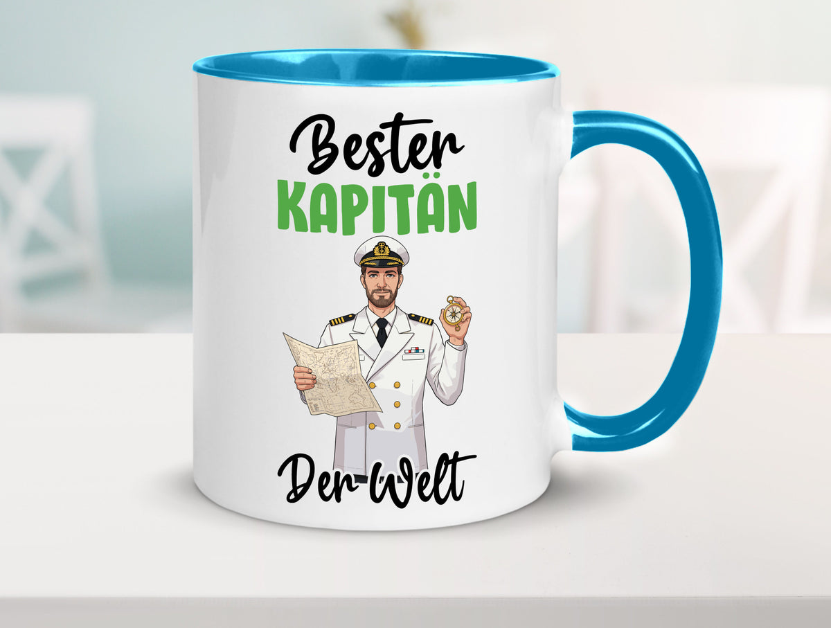 Bester Kapitän | Schiffskapitän Schiff v2 Geschenk Humor Geschenkidee lustiger Tasse